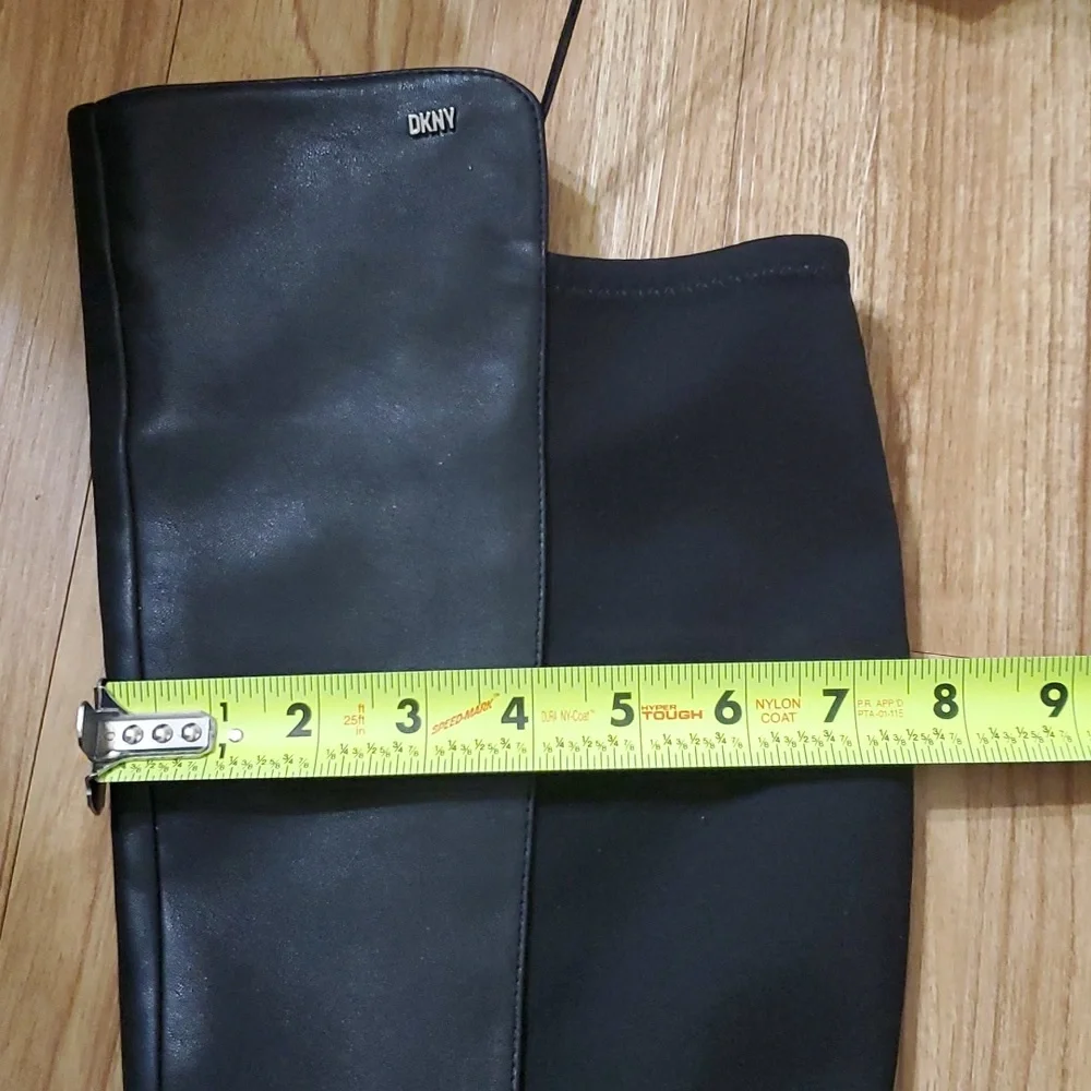 DKNY black Leather & microfiber Over The Knee Boots size 11‎ new